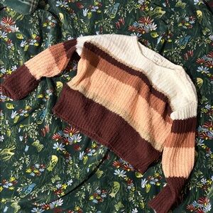 Bohme Women's Earthy Tones Striped Sweater